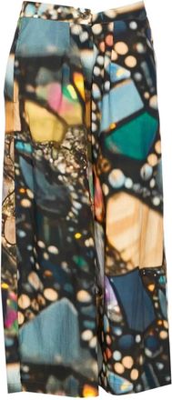 Yavi Pantaloni con stampa astratta - Blu