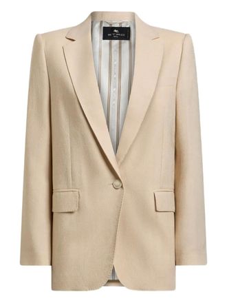 Etro jacquard paisley single-breasted blazer - Neutrals