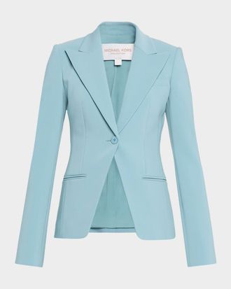 Michael Kors Sabrina Single-Button Stretch Wool Blazer