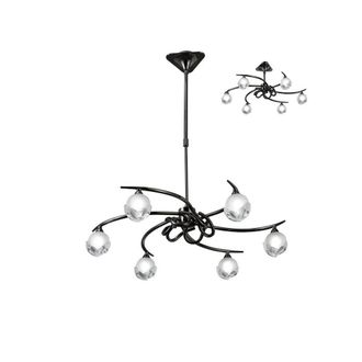 Netlighting Fragma Telescopic Semi Flush Convertible 6 Light G9 Black Chrome