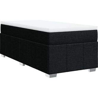vidaXL Cama Box Spring Con Colch&oacute;n Tela Negro 90x190 Cm Vidaxl