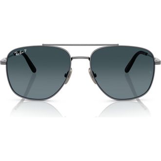 Ray-Ban 59mm Polarized Square Sunglasses in Gunmetal at Nordstrom