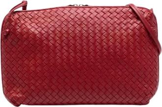 Bottega Veneta Pre-owned Cross Body Bags, female, Red, Size: ONE SIZE Pre-owned Leather Crossbody Bag