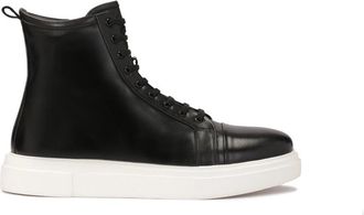 Kazar Minimalistische herensneakers met hoge schacht - Heren - Sneakers - Zwart - 41 EU - Leer - Schoenen