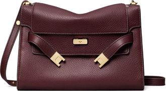 Tory Burch Large Lee Radziwill Pebble Leather Shoulder Bag in Dark Carmine at Nordstrom