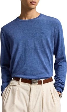Ralph Lauren Wool Pullover - Heren - Ronde hals truien - Blauw - S - Wol - Truien & Vesten
