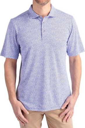 Cutter & Buck Virtue Eco Pique Botanical Print Polo In Hyacinth