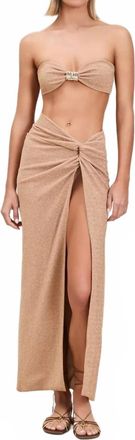 Devon Windsor Gwen Skirt In Gold Shimmer
