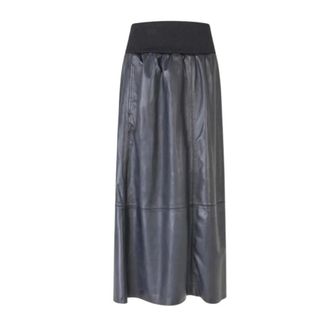 Sams&oslash;e & Sams&oslash;e Falda de piel Sathea - Skirts - Mujer - Negro - XS