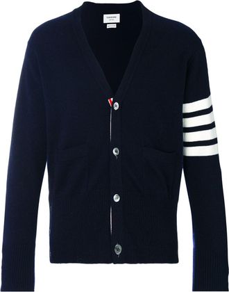 Thom Browne Navy Blue 4Bar Cashmere Cardigan