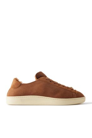 Valentino Garavani Shearling-Lined Suede Sneakers