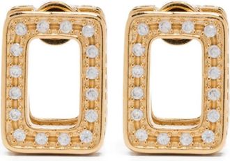 Marni Accessoires, Dames, Geel, ONE Size, Oorbellen met vierkante zetting