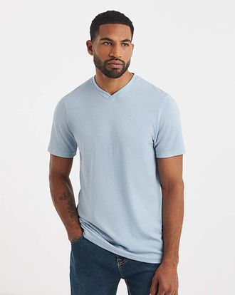 Jacamo V Neck T-Shirt Long - Blue Marl