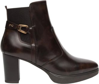Nero Giardini Stivaletti in Pelle e Tessuto - - Shoes - Donna - Marrone - 39 EU