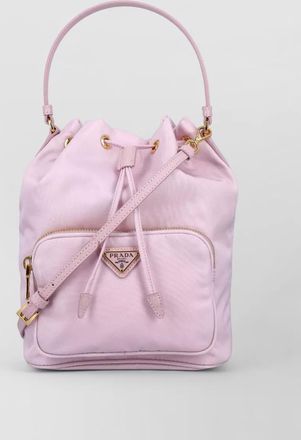 Prada bucket bag adjustable strap front pocket