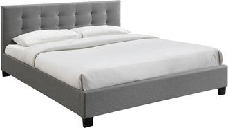 Miliboo Cama 180 x 200 tela gris acolchada marquise