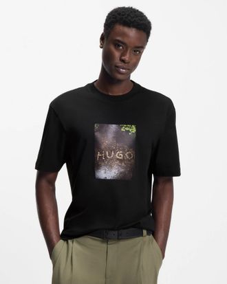 HUGO BOSS Mens Doreston Graphic T-Shirt in Black Cotton - Size X-Large