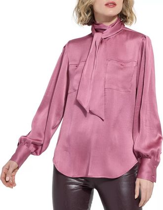Lyss&eacute; Daiane Utility Scarf Blouse In Glam Mauve