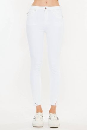 Kancan High Rise Ankle Skinny Jean In White