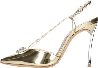 Casadei Blade Cas 25 D&eacute;collet&eacute; Slingback - Dames - Pumps - Geel - 40 EU - Leer - Schoenen