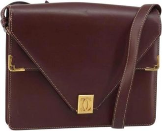 Cartier Pre-owned leren schoudertas - Dames - Vintage Schoudertas - Rood - ONE Size - Leer - Vintage