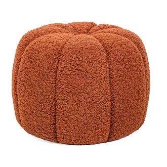 Nordlys Striped Living Room Pouf in Red
