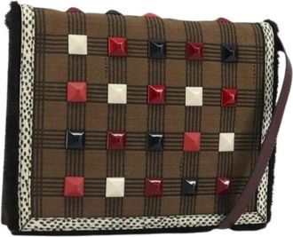 Fendi Pre-owned Cross Body Bags, female, Brown, Size: ONE SIZE Pre-owned Vintage Canvas Shoulder Bag