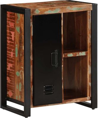 Berkfield Home Sideboard Multicolour 55x35x70 cm Solid Wood Reclaimed in Black | Size: 55 x 35 x 70 cm