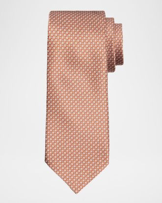 Stefano Ricci Men & apos;s Floral Grid Silk Tie