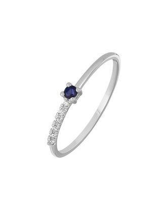 Bony Levy El Mar 18K 0.07 Ct. Tw. Diamond & 1 Sapphire Stackable Ring