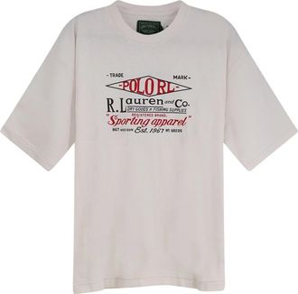 Polo Ralph Lauren Sporting Grafisch T-shirt - Heren - T-shirts - Beige - S - Katoen - Tops
