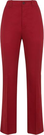 Saint Laurent Rouge Cotton Pants-Donna