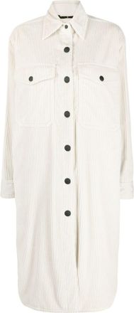 Moncler Vanay corduroy shirt jacket - women - Polyester/Polyamide/Spandex/Elastane/Cotton - 2 - Neutrals