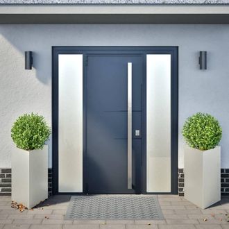 Berkfield Home Garden Planters 2 pcs Triangular 50x43x75 cm Stainless Steel in Silver | Size: 50 x 43 x 75 cm