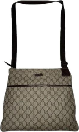 Gucci Pre-owned Leren Crossbodytas - Dames - Vintage Schoudertas - Beige - ONE Size - Leer - Vintage