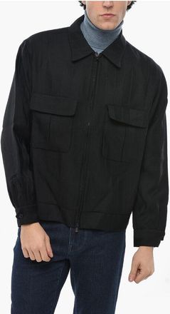 Needles Wool Overshirt Jacket with Double Breast Pocket and Zip Clos size Xl