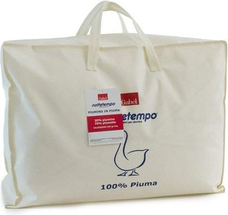 None Gabel Nottetempo Piumino Caldissimo 235 gr/mq, Imbottitura 30% Piumino, 70% Piumetta, Fodera Puro Cotone, Bianco, A Una Piazza E Mezza, 205 x 200 x 2