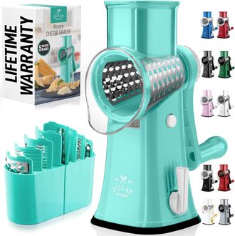 Zulay Kitchen 5 Blade Rotary Cheese Grater with Reinforced Suction
