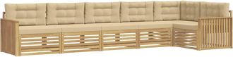 vidaXL Conjunto De Sof&aacute;s De Exterior 6 Uds. Y Beige Poli&eacute;ster Vidaxl