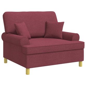 vidaXL Sill&oacute;n Con Cojines Rojo Vino Tela Vidaxl