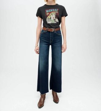 Re/Done High Rise Wide Leg Crop Jean In Barely Worn