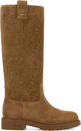 Fendi suede knee-high boots - women - Calf Leather/Suede/Rubber - 38.5 - Brown