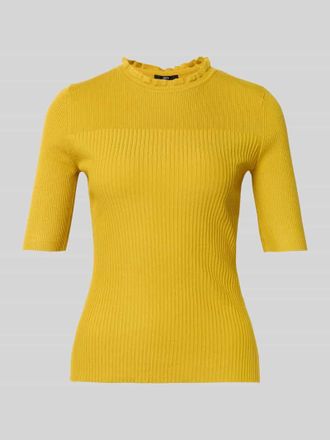Zero Strickshirt aus Viskose-Mix mit Rundhalsausschnitt in GELB, Größe 34