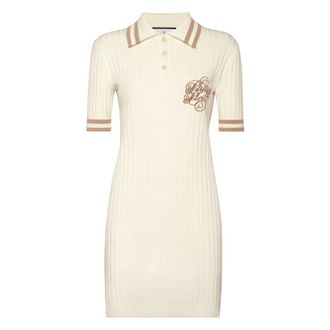 Philipp Plein Knit Polo Dress - Dames - Kleedjes - Wit - L - Polyester - Kleedjes