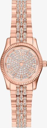 Michael Kors Petite Lexington Pav&eacute; Rose Gold-Tone Watch