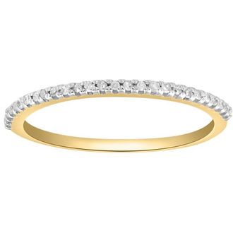 Pompeii3 Diamond Wedding Ring Yellow Gold Stackable Anniversary Band