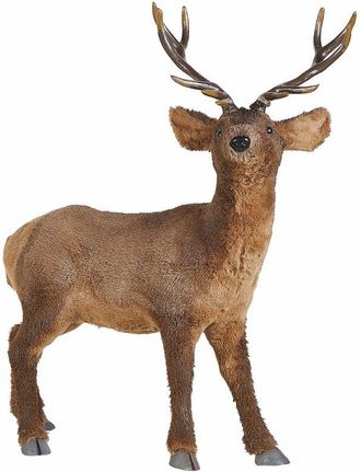 Beliani Beliani - Figura Decorativa Natalizia Renna in Pelliccia Sintetica Marrone 68 cm Niesi