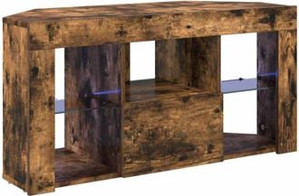 vidaXL Corner LED TV Cabinet Wall-mounted Smoked Oak 105 x 40 x 50 cm vidaXL