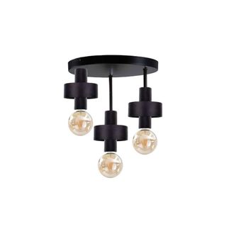 Netlighting Unica Multi Arm Semi Flush Ceiling Light Black 35cm 3x E27