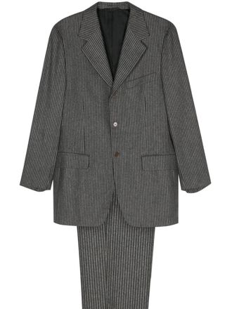 Romeo Gigli 1990s striped single-breasted wool suit - Grey